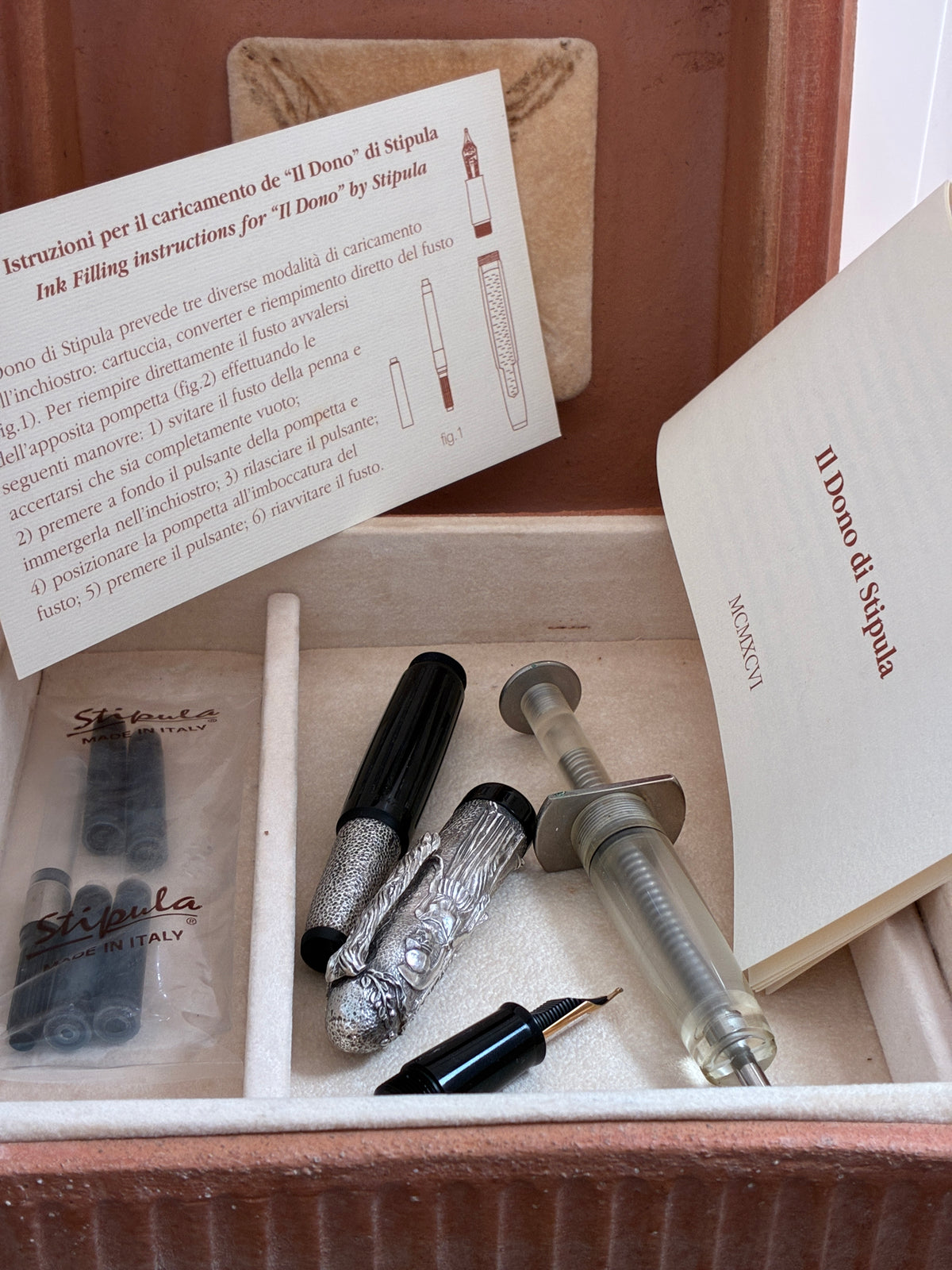 Stipula II Dono Ebonite Limited Edition Fountain Pen with Sterling silver