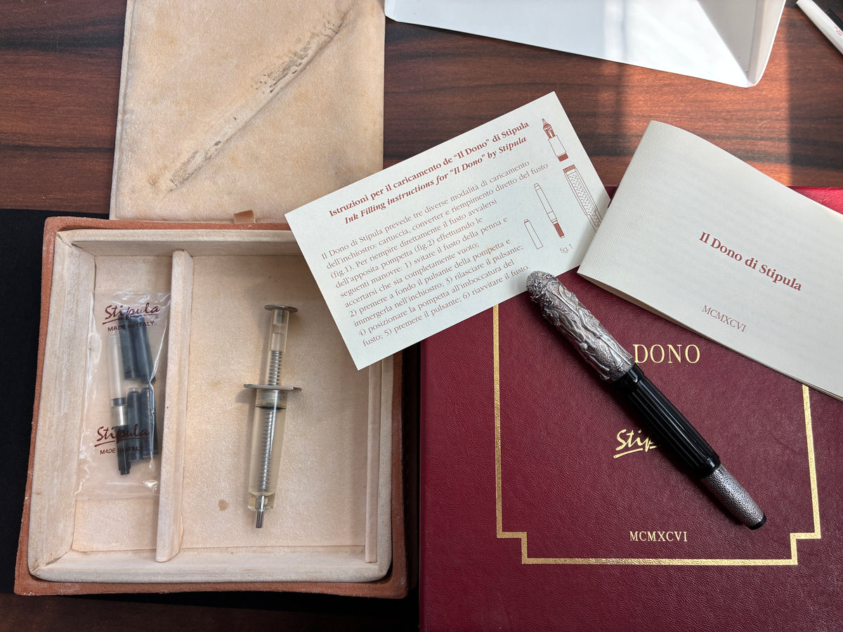 Stipula II Dono Ebonite Limited Edition Fountain Pen with Sterling silver