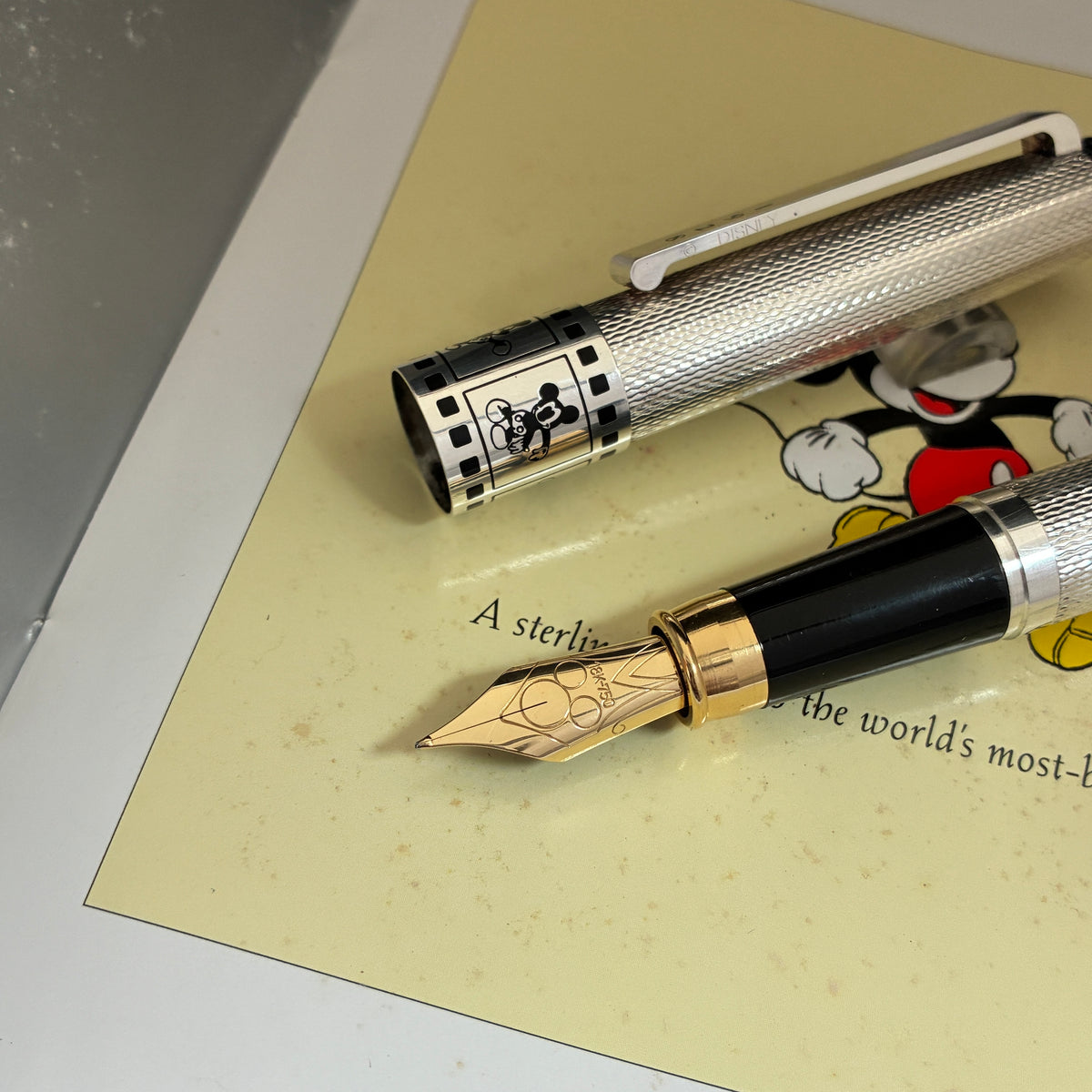 1996 Colibri Mickey Mouse Limited Edition Sterling Silver Fountain Pen