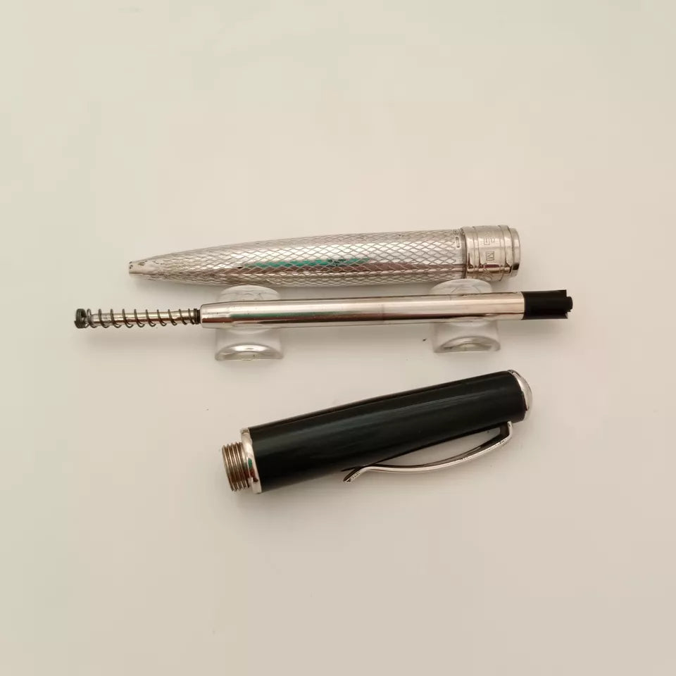 Marlen 925 Sterling Silver Green Lacquer Cap Ball Pen