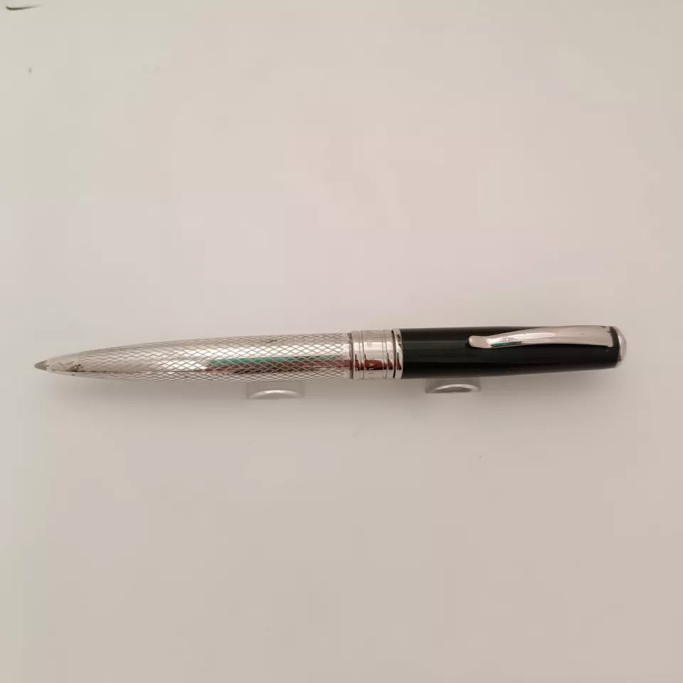 Marlen 925 Sterling Silver Green Lacquer Cap Ball Pen