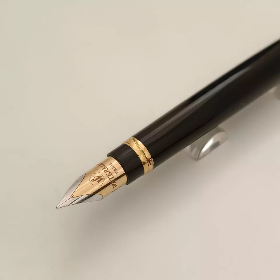 Waterman Liaison 18K / 750 Nib F Fountain Pen Black Gold Plated