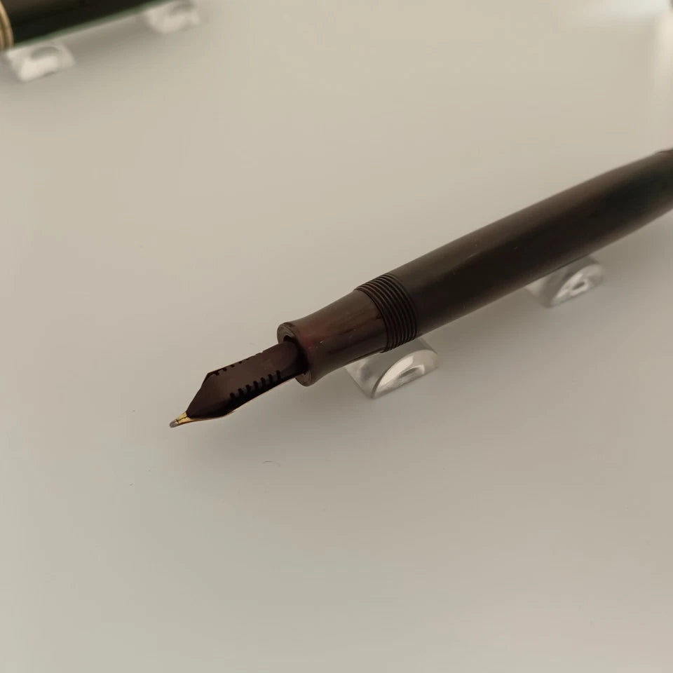 Vintage Parker Duofold Junior Black Fountain Pen Two Bands