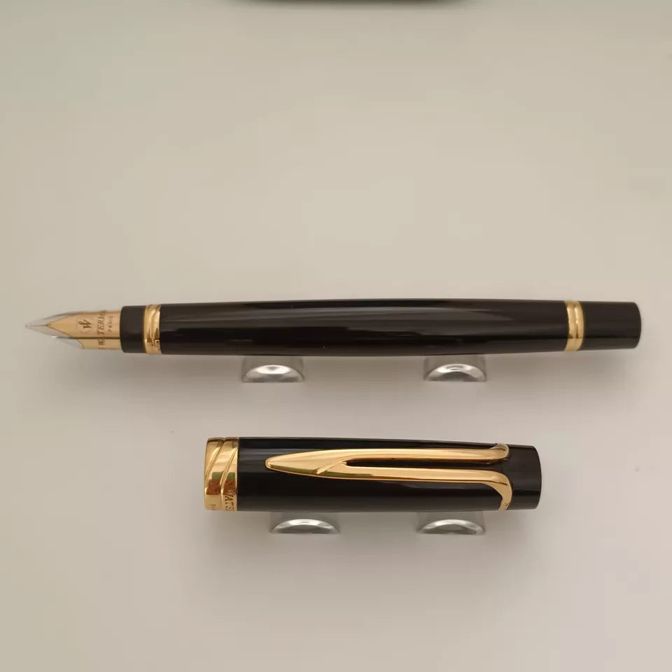 Waterman Liaison 18K / 750 Nib F Fountain Pen Black Gold Plated