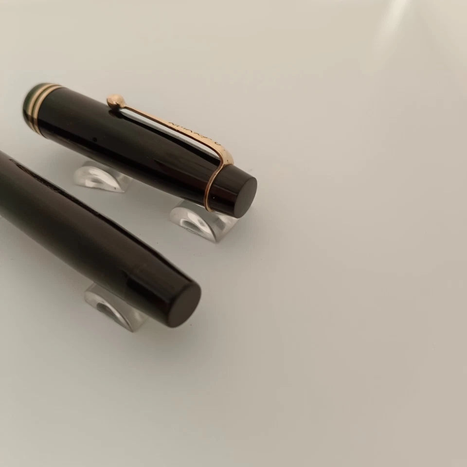 Vintage Parker Duofold Junior Black Fountain Pen Two Bands