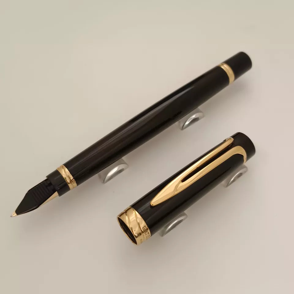 Waterman Liaison 18K / 750 Nib F Fountain Pen Black Gold Plated