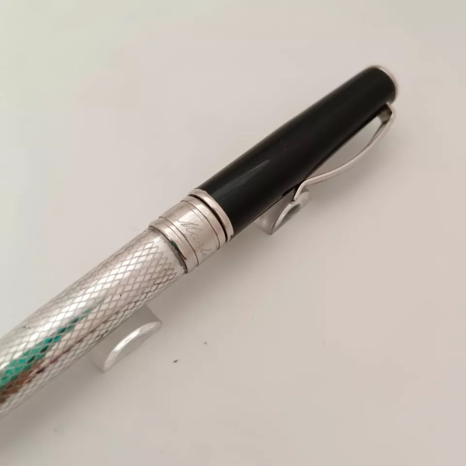 Marlen 925 Sterling Silver Green Lacquer Cap Ball Pen