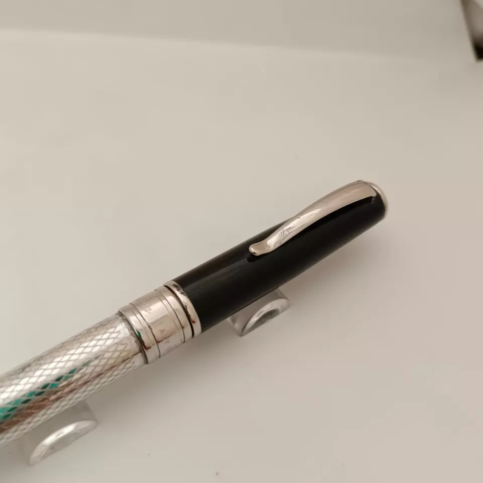 Marlen 925 Sterling Silver Green Lacquer Cap Ball Pen