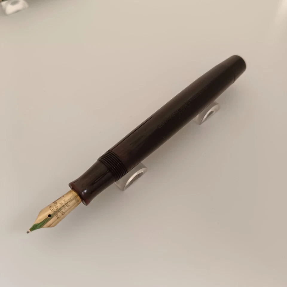 Vintage Parker Duofold Junior Black Fountain Pen Two Bands
