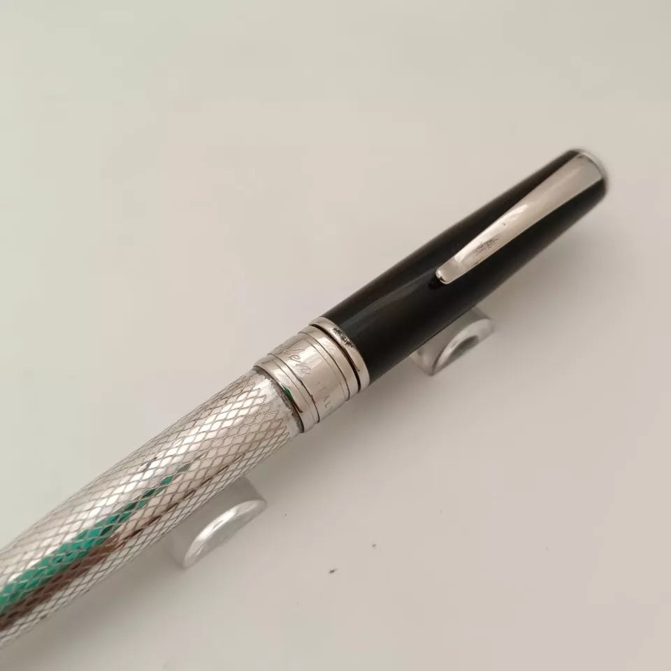 Marlen 925 Sterling Silver Green Lacquer Cap Ball Pen