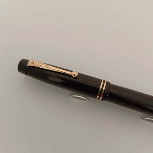 Vintage Parker Duofold Junior Black Fountain Pen Two Bands