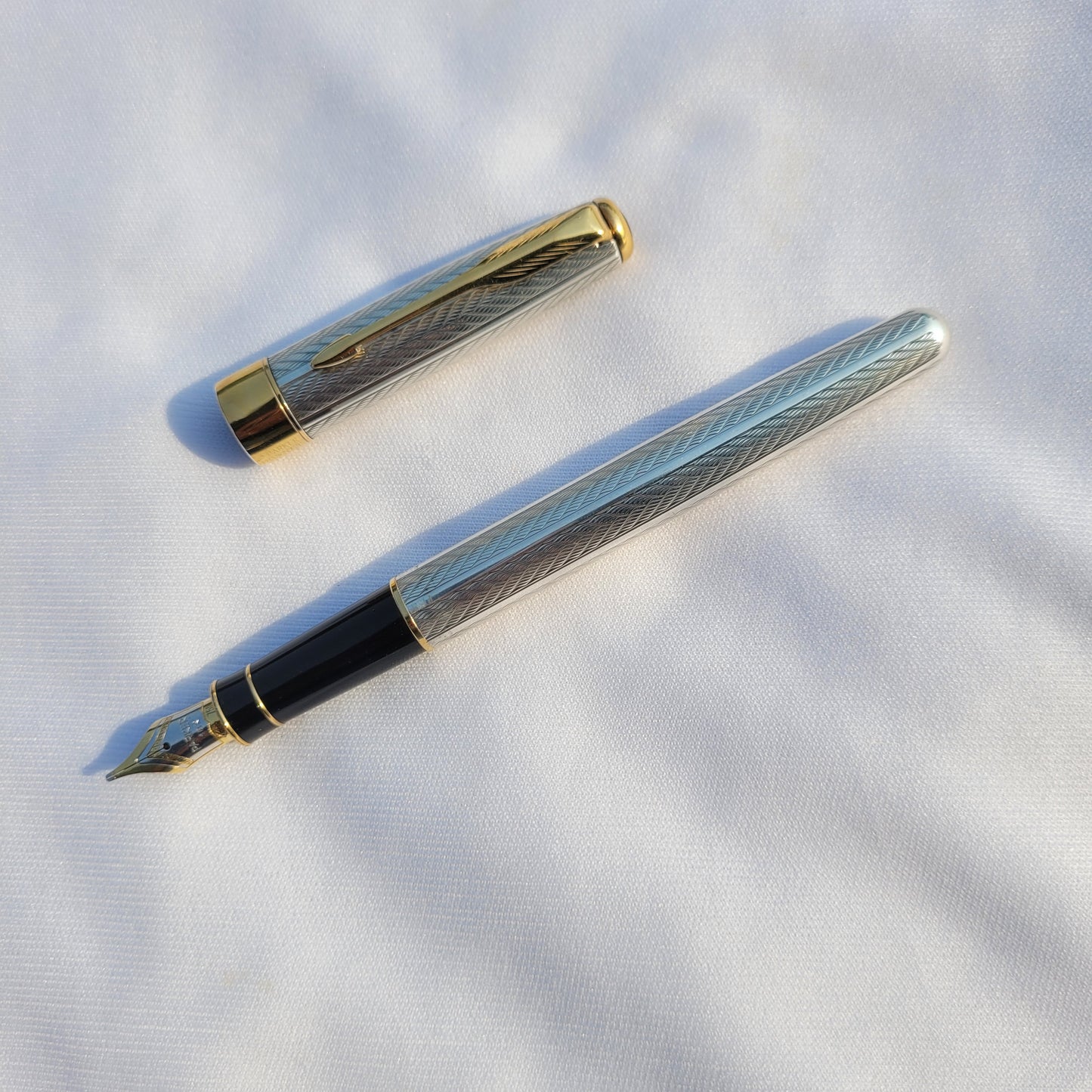 Parker Sonnet Fougere Sterling Silver GT 18Kt Gold Nib Fountain Pen