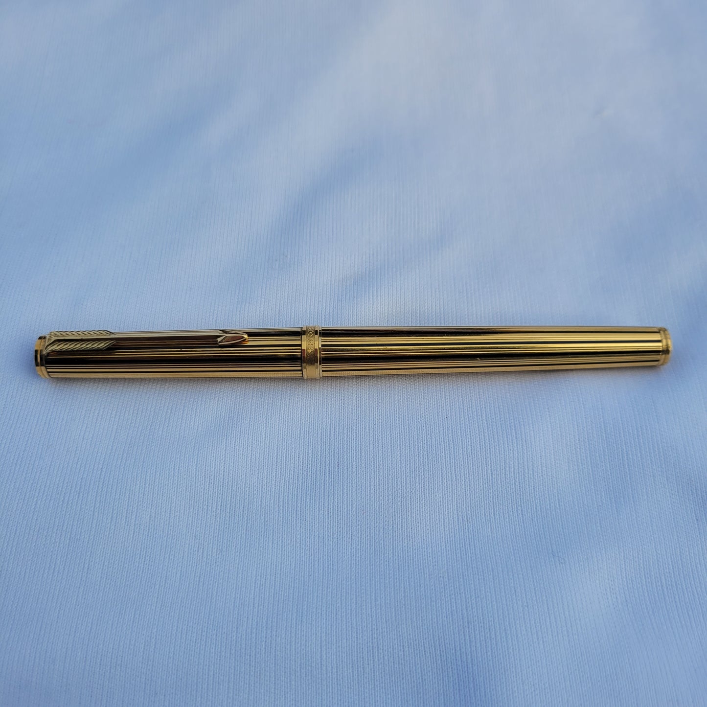 Parker Premier Fountain Pen Gold Plated & Lacquer Black Striped