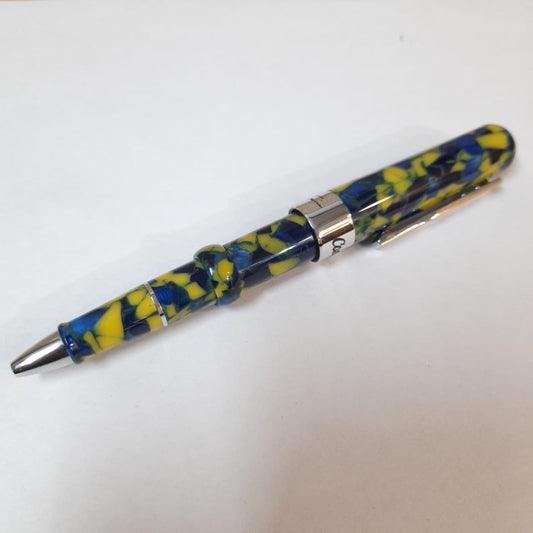 Conklin Mark Twain Crescent Marble Yellow/Blue Ballpoint Pen