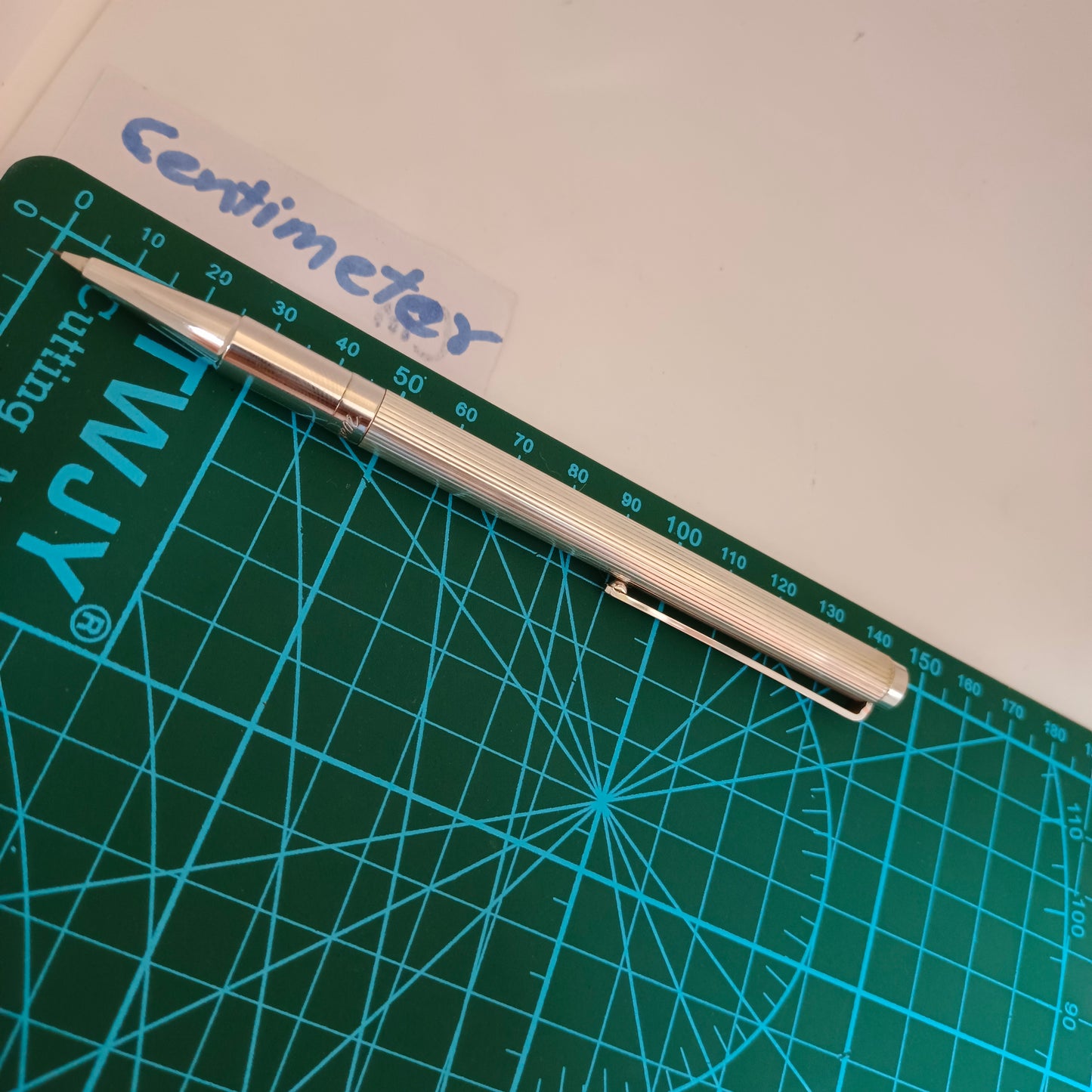 Waldmann Sterling Silver Lines Pattern With Engraving Space Twist Action Pencil