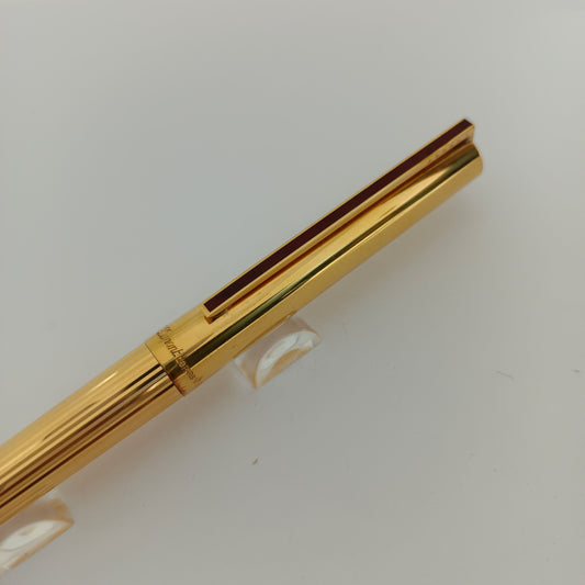 S.T. Dupont Classic Gold Plated Silver Vermeil Ballpoint Pen Black