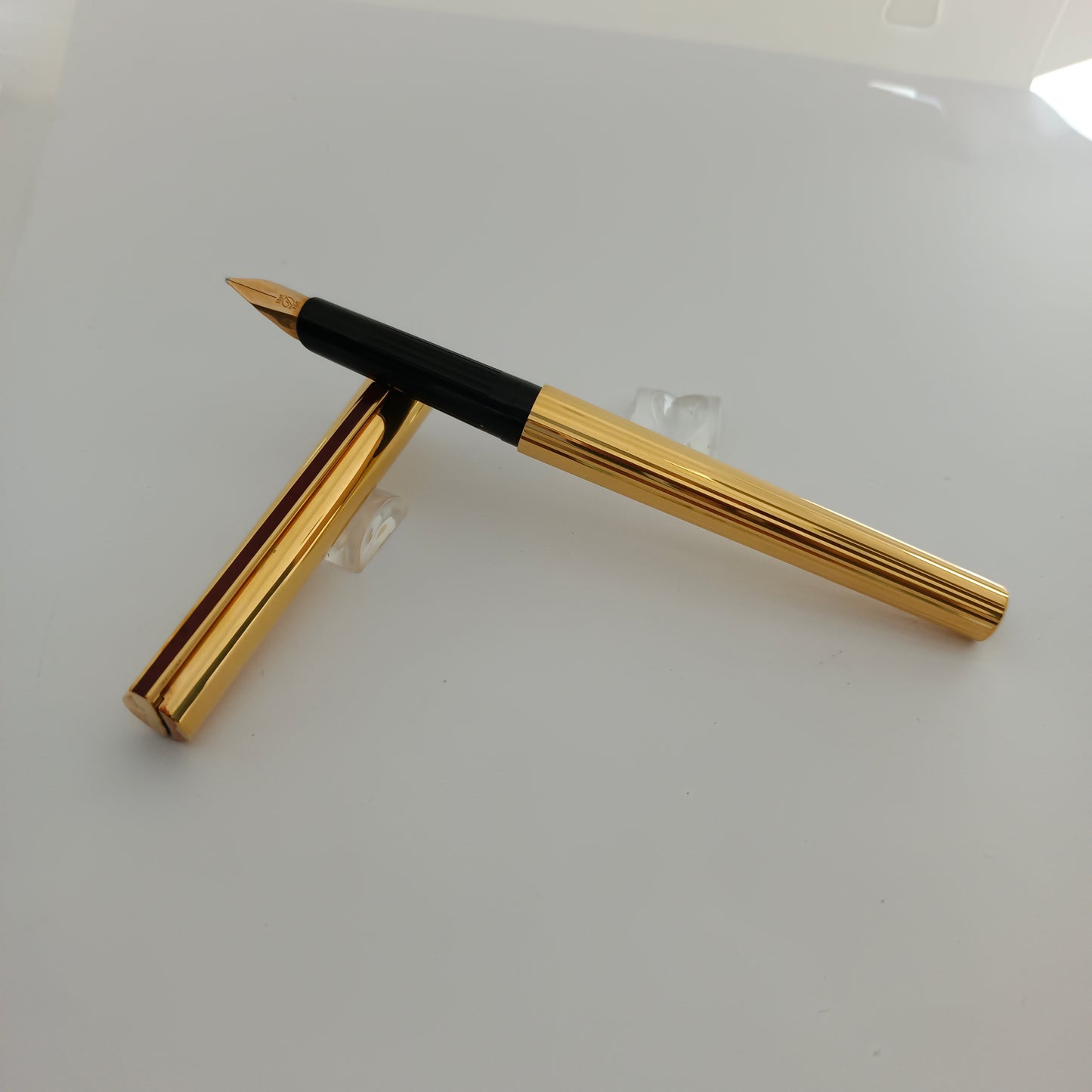 S.T Dupont 925 Vermeil Fountain Pen 18kt 750 Gold Nib