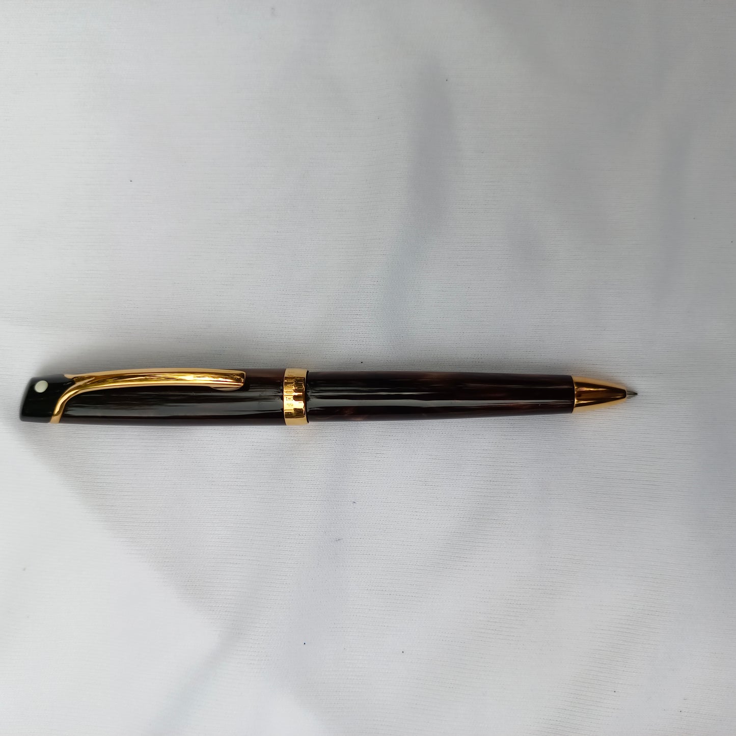 Sheaffer Valor Brown Marbled Polished Finish W/ Palladium Plated Ball Pen
