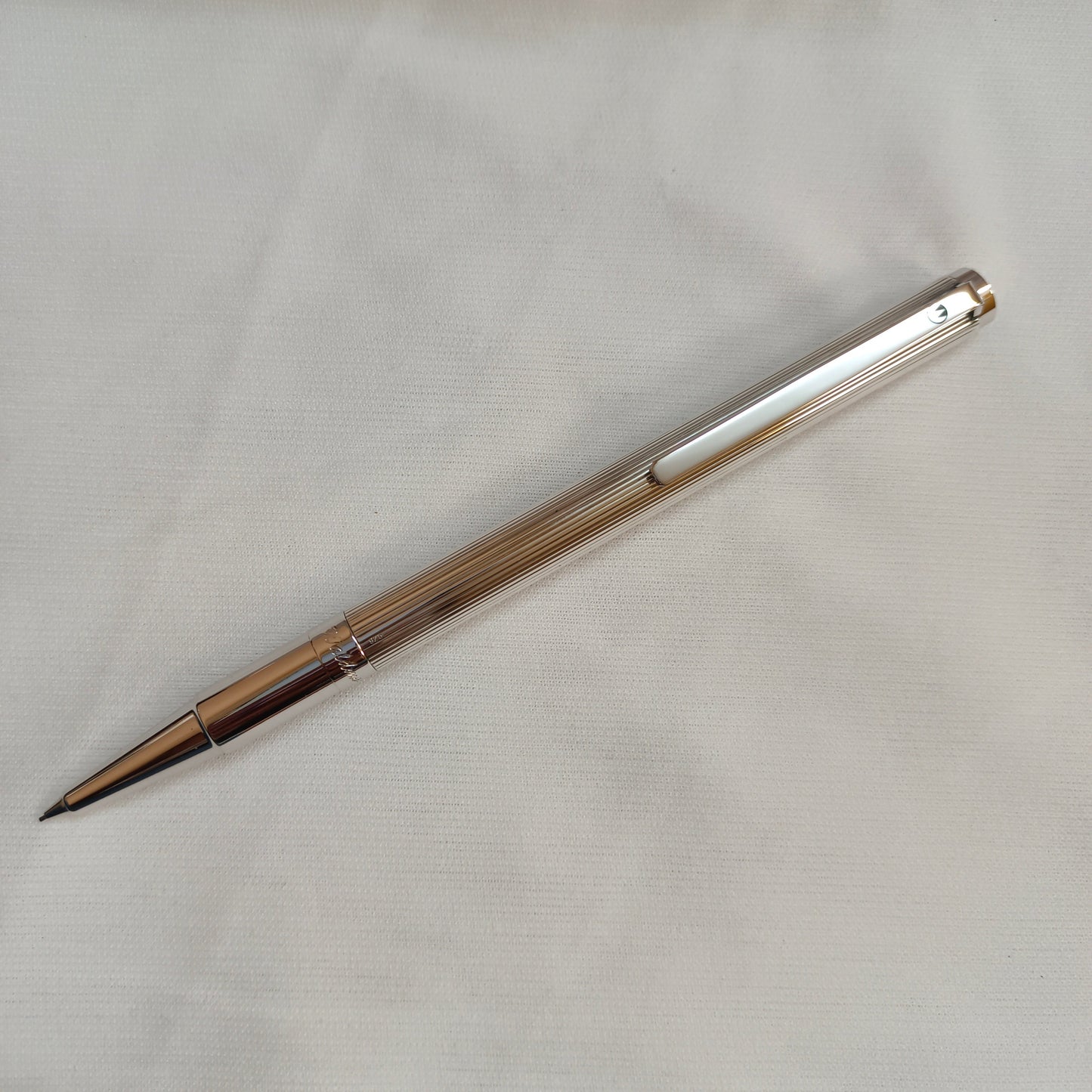 Waldmann Sterling Silver Lines Pattern With Engraving Space Twist Action Pencil