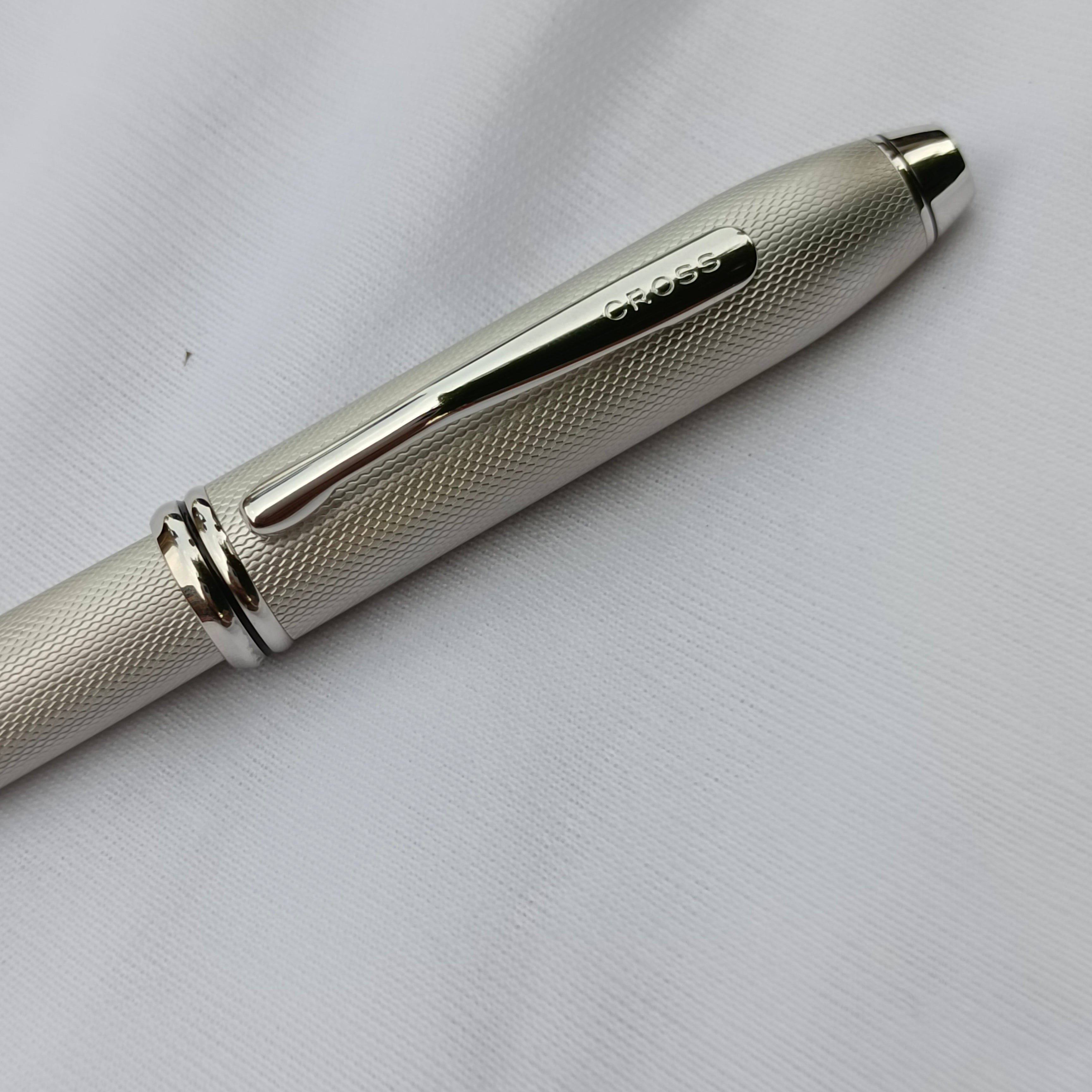 Cross Special Edition Brushed Platinum Plated Fountain Pen 18K Gold ni ...