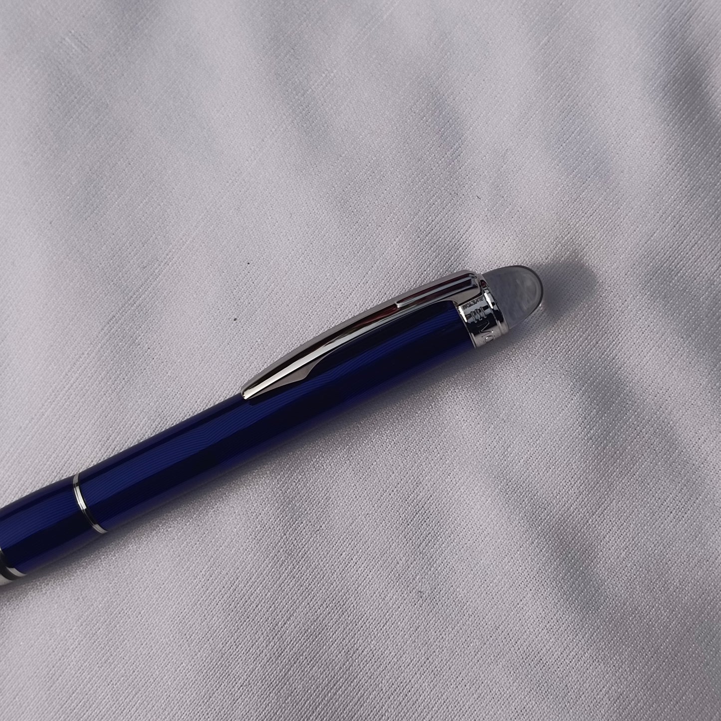 Montblanc Starwalker Cool Blue Ballpoint Pen Platinum Trim