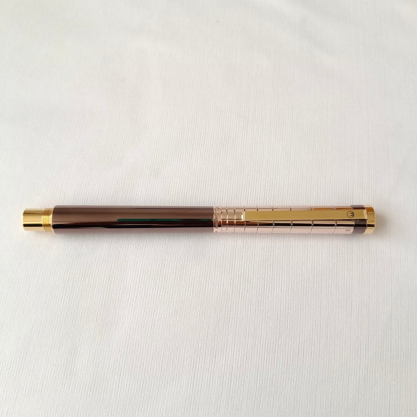 Waldmann Xetra Fountain Pen PVD Chocolate Rose Gold Plated 18kt Medium Nib Made In Germany